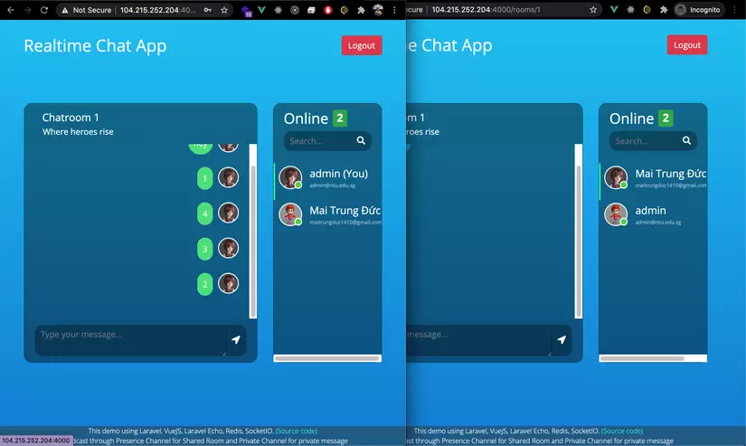 Deploy ứng dụng Docker Laravel Realtime Chat 4