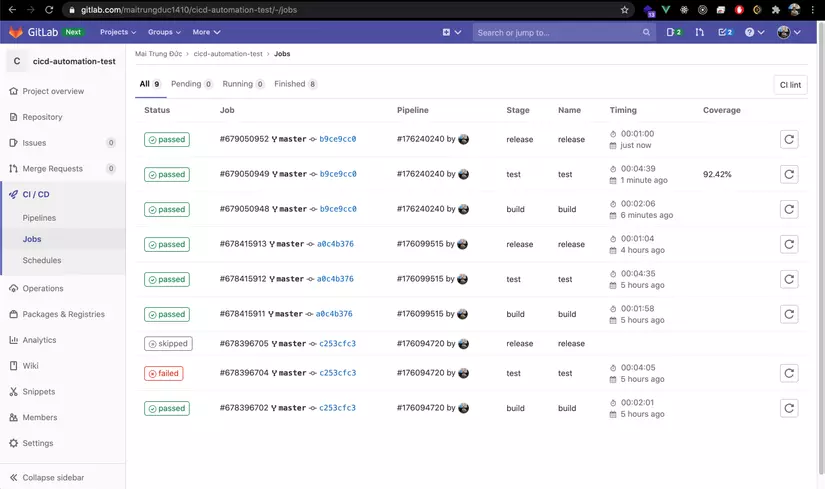 Automation Test với Docker và Gitlab CI 11