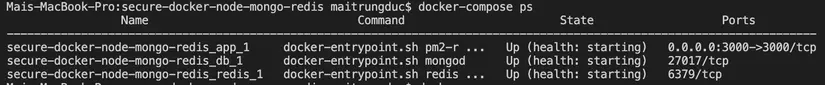 Bảo mật ứng dụng Docker NodeJS, Mongo, Redis 5