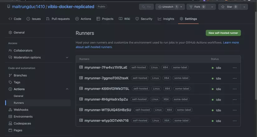 Deploy Github Self Host Runner với Docker Compose dùng Replicated Mode 24