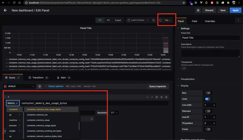 Giám sát ứng dụng Docker với cAdvisor, Prometheus và Grafana 13