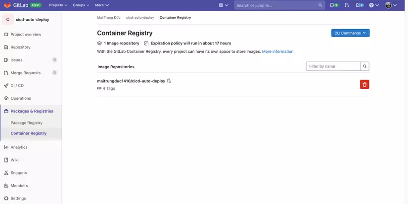 Auto deploy với Docker và Gitlab CI 6