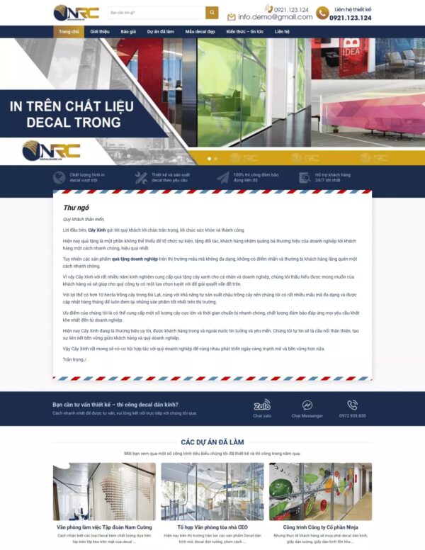 Thiết kế website bán decal