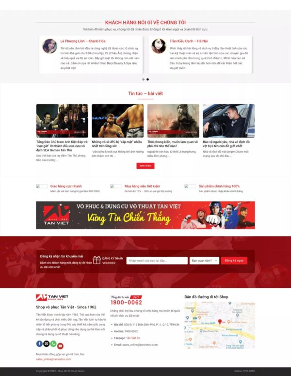 Alternative view of Thiết kế website bán đồ võ (HIBU17743)