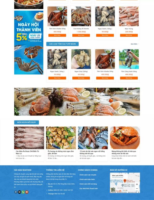 Alternative view of Thiết kế website bán hải sản tươi sống (HIBU17686)