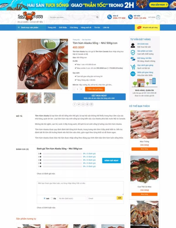 Thiết kế website bán hải sản tươi sống (HIBU17686) 6