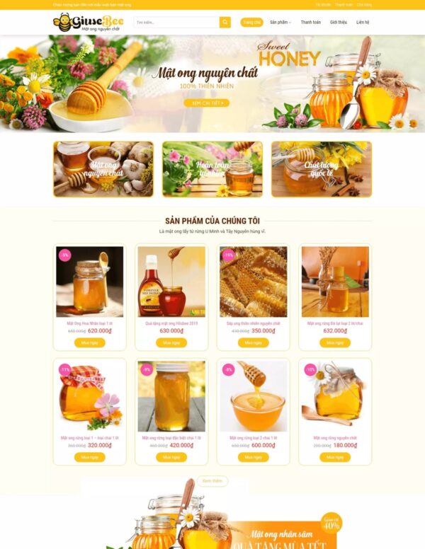 Thiết kế website bán mật ong