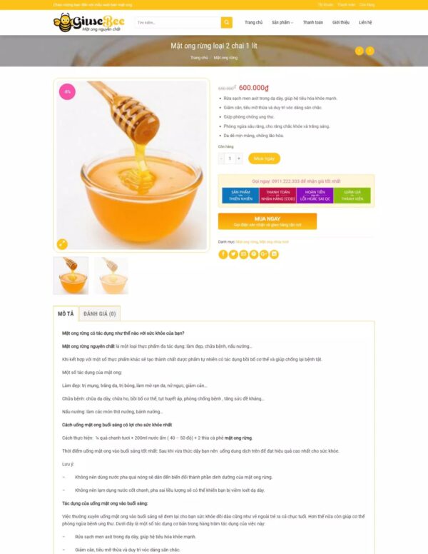 Thiết kế website bán mật ong (HIBU17856) 6