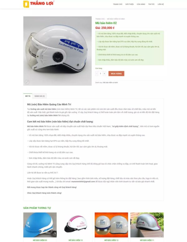 Thiết kế website bán mũ bảo hiểm (HIBU17712) 6