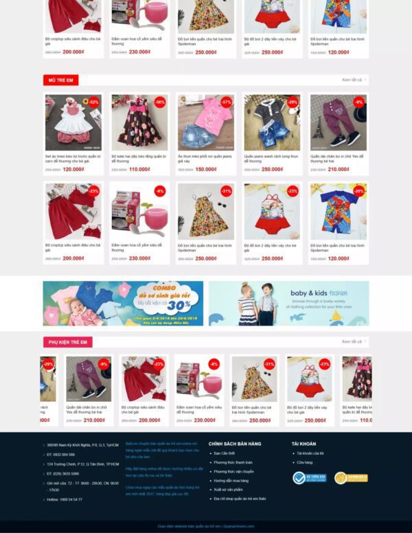 Alternative view of Thiết kế website bán quần áo trẻ em (HIBU17921)