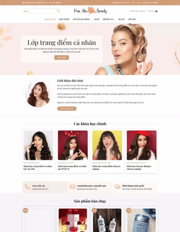 Thiết kế website dạy trang điểm