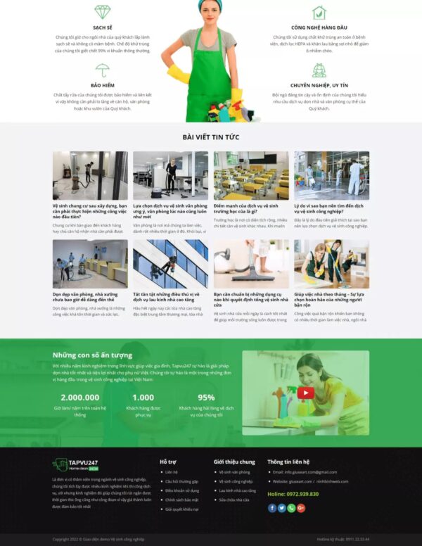 Alternative view of Thiết kế website dịch vụ vệ sinh công nghiệp (HIBU17706)