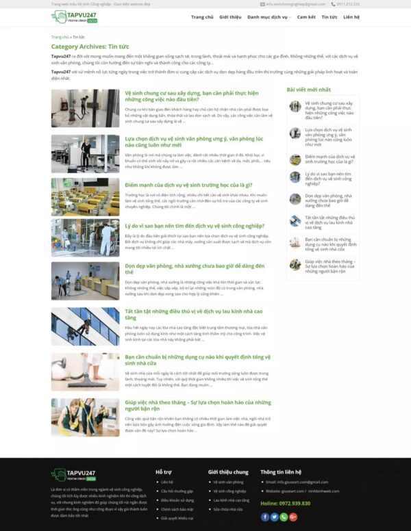 Thiết kế website dịch vụ vệ sinh công nghiệp (HIBU17706) 7