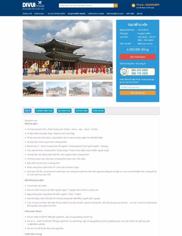 Thiết kế website du lịch DiVui Travel (HIBU17916) 6