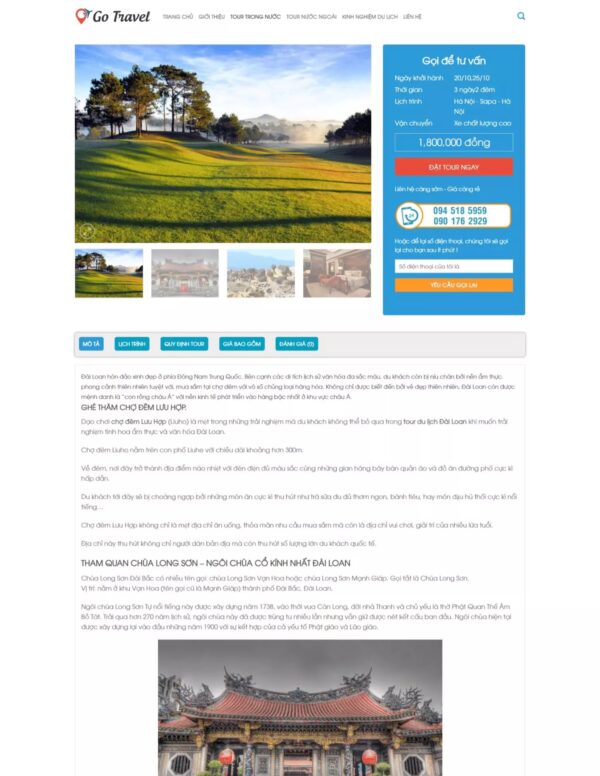 Thiết kế website du lịch Go Travel (HIBU17910) 7