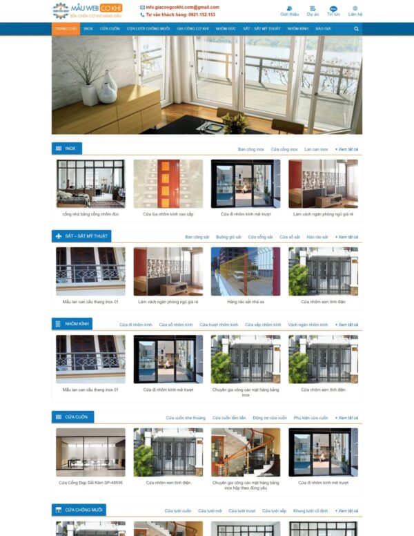 Thiết kế website gia công cơ khí