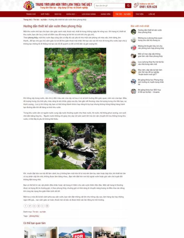 Thiết kế website khoá học phong thuỷ (HIBU17729) 9