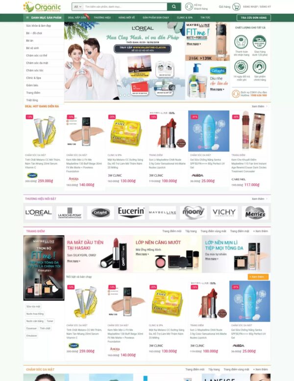 Thiết kế website mỹ phẩm