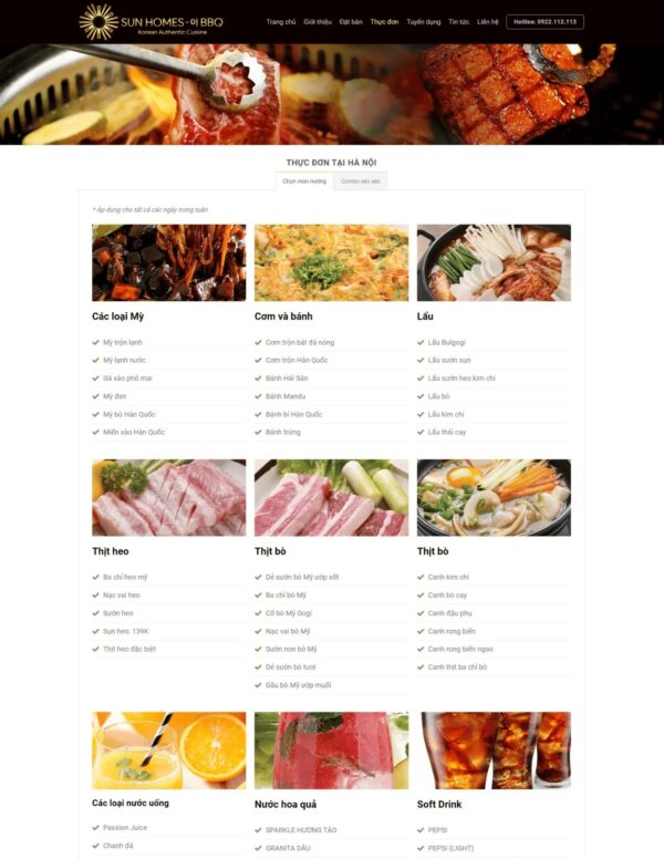 Thiết kế website nhà hàng BBQ (HIBU17951) 6