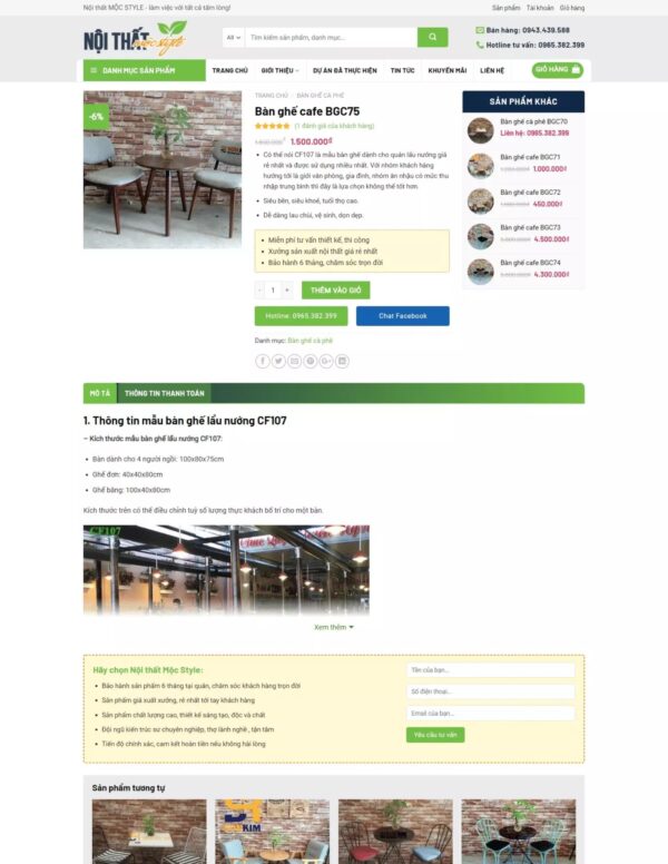 Thiết kế website nội thất Mộc Style (HIBU17850) 7