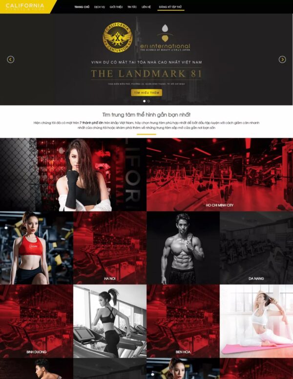 Thiết kế website phòng tập Gym