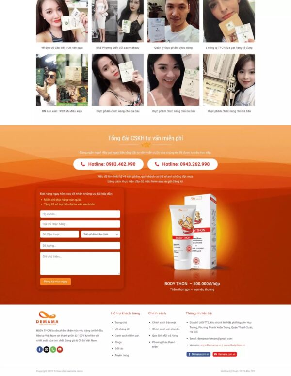 Alternative view of Thiết kế website bán kem tan mỡ bụng (HIBU17721)