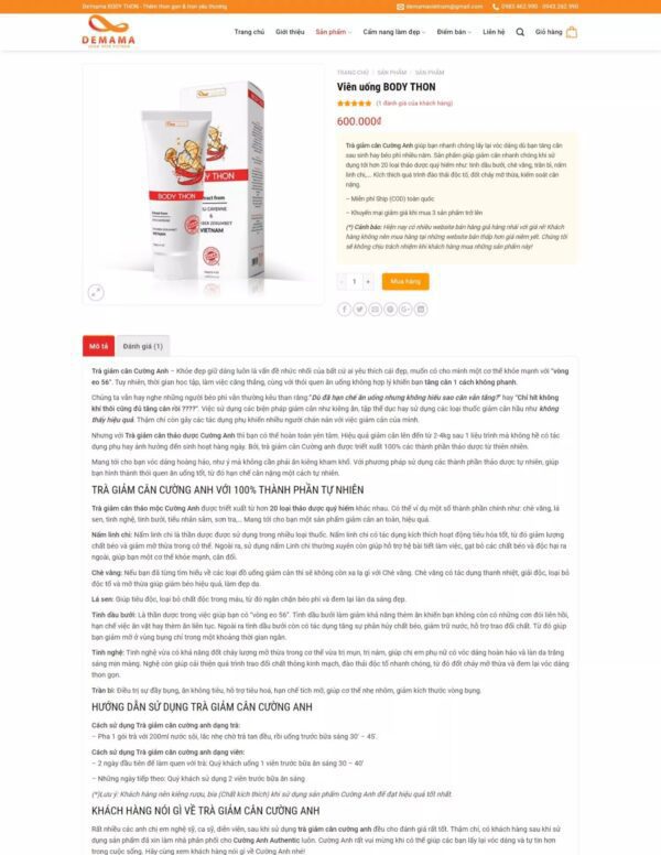 Thiết kế website bán kem tan mỡ bụng (HIBU17721) 9