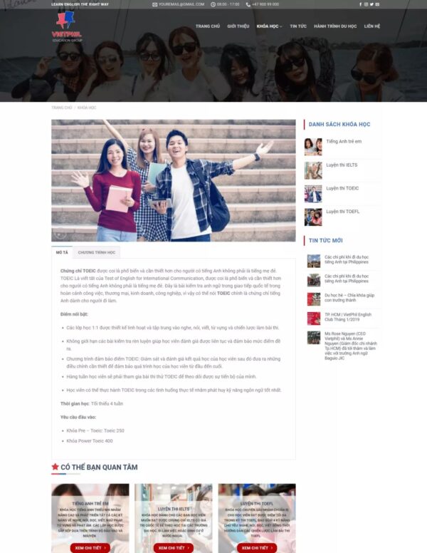 Thiết kế website trung tâm tiếng anh (HIBU17816) 6