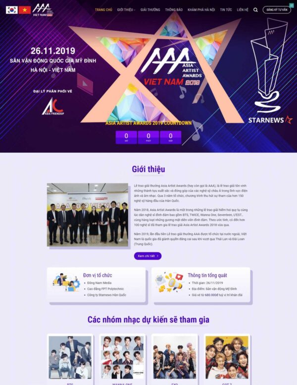 Thiết kế website sự kiện