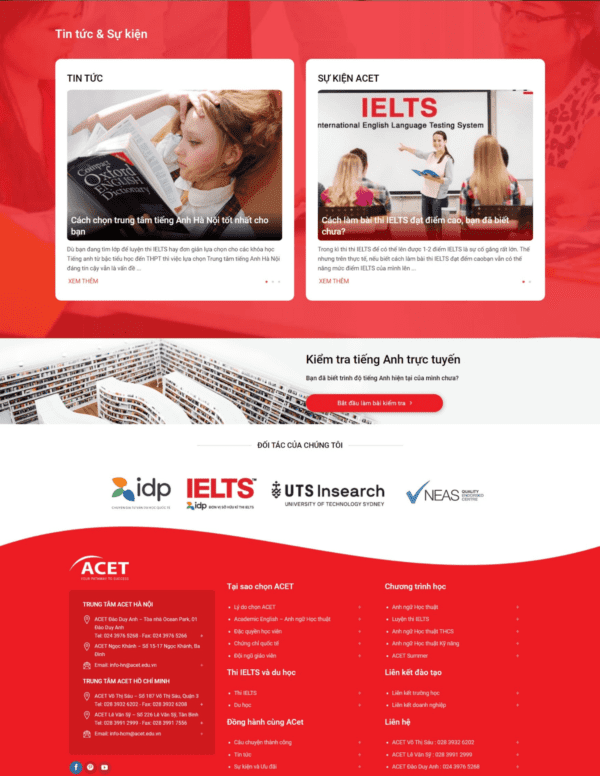 Alternative view of Thiết kế website trung tâm Anh Ngữ (HIBU18087)