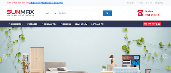 Thiết kế website hệ thống siêu thị nội thất SunMax (KISO18231) 8 Giao diện website nội thất