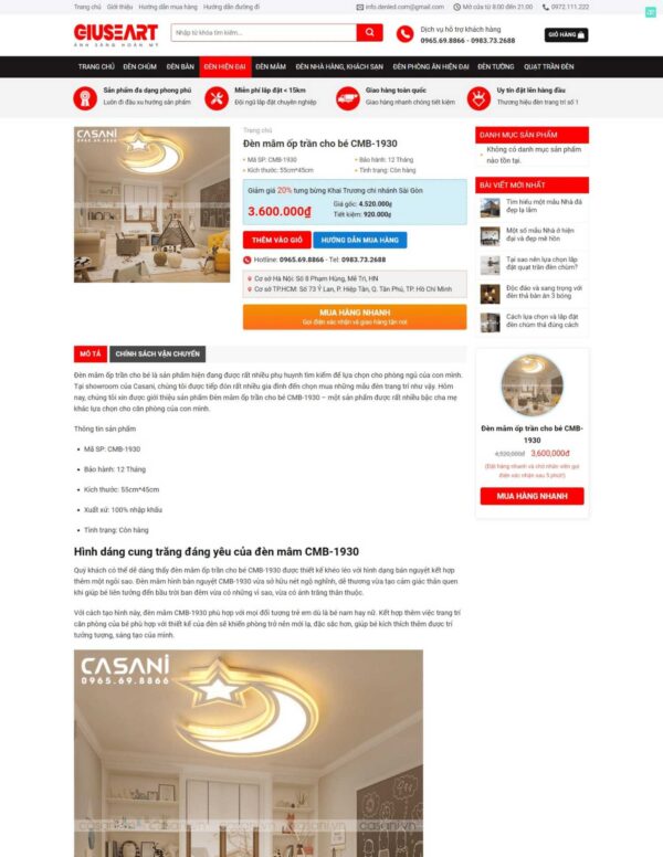 Thiết kế website bán đèn trang trí (HIBU17965) 9