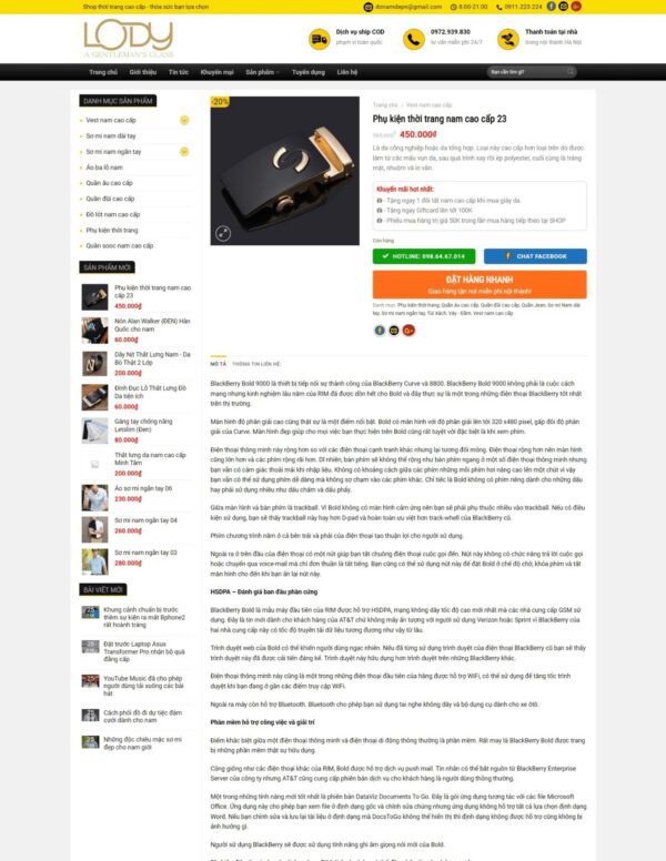 Thiết kế website bán đồ thời trang nam Lody (HIBU18238) 6