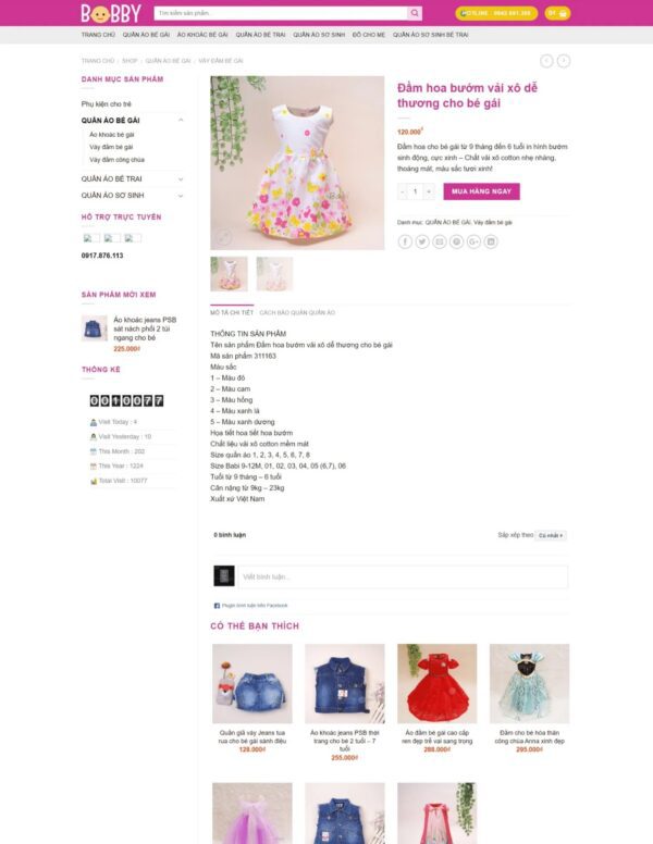 Thiết kế website thời trang trẻ em (HIBU18124) 6