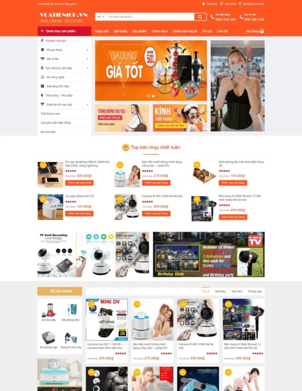 Thiết kế website bán hàng đẹp giống Shopee