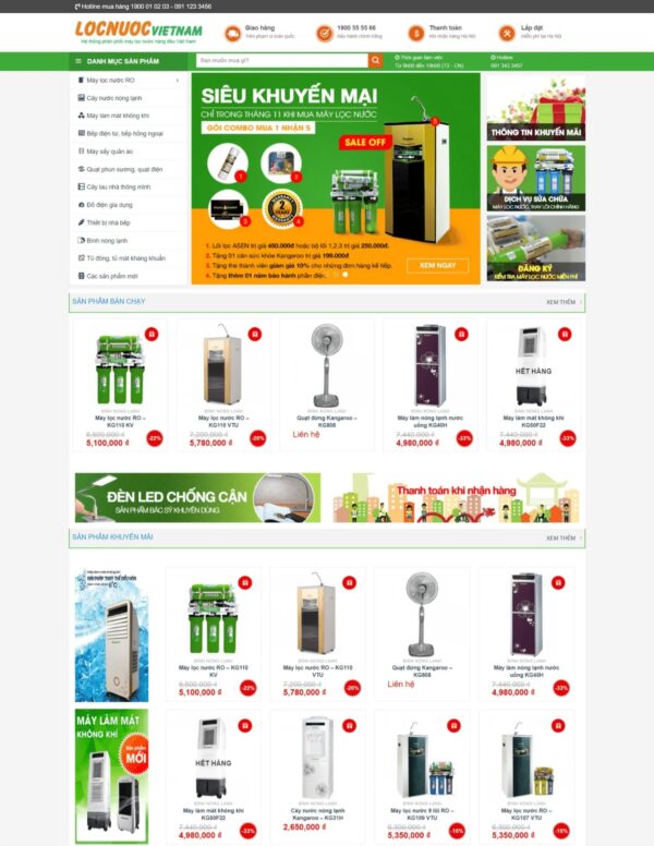 Thiết kế website bán máy lọc nước Việt Nam