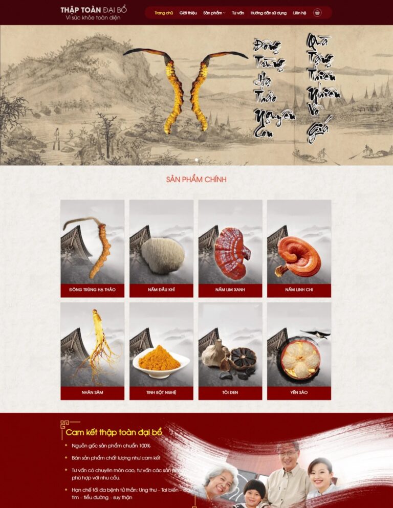 Thiết kế website bán Thập toàn đại bổ