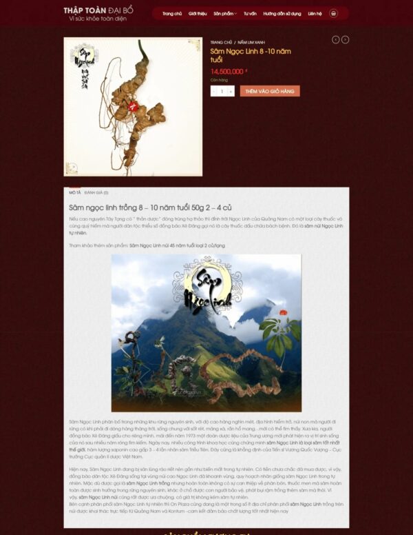 Thiết kế website bán Thập toàn đại bổ (HIBU18243) 6