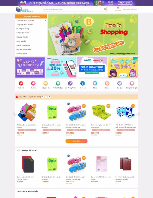 Thiết kế website bán văn phòng phẩm
