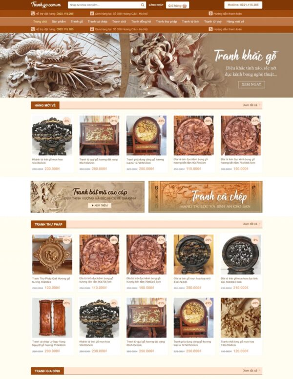 Thiết kế website bán tranh gỗ