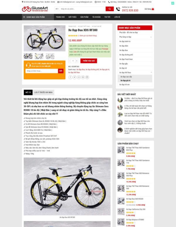 Thiết kế website bán xe đạp (HIBU17972) 6