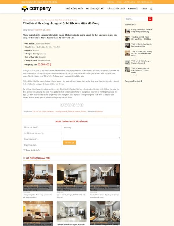 Thiết kế website công ty nội thất (HIBU18077) 6