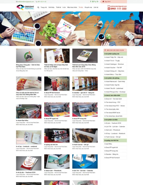 Alternative view of Thiết kế website dịch vụ in ấn (HIBU18249)