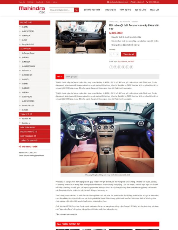 Thiết kế website bán phụ tùng ô tô (HIBU18181) 6