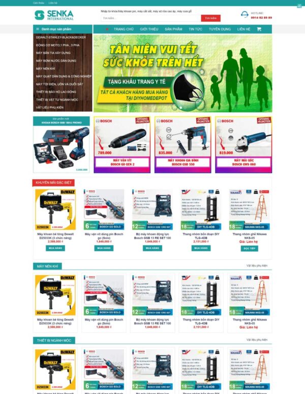 Thiết kế website bán dụng cụ xây dựng