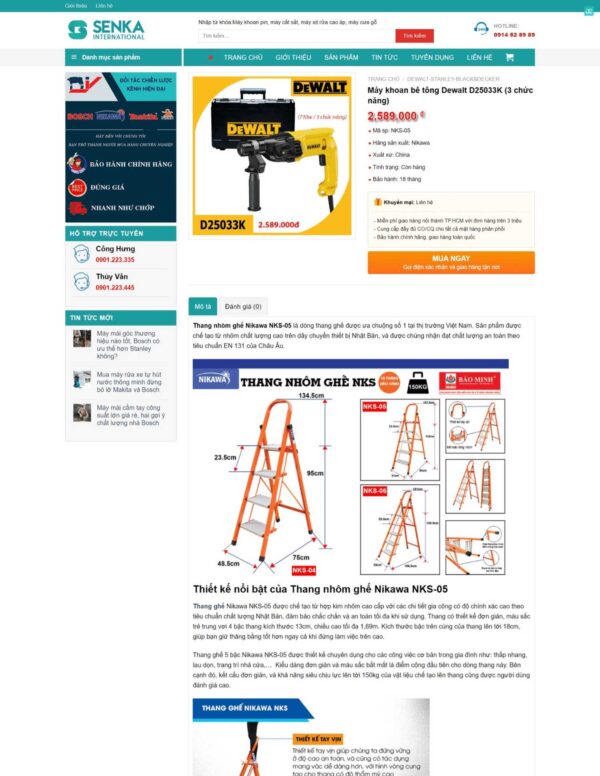 Thiết kế website bán dụng cụ xây dựng (HIBU18003) 7