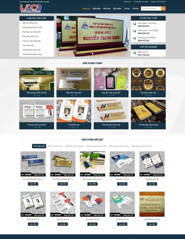 Thiết kế website làm biển chức danh