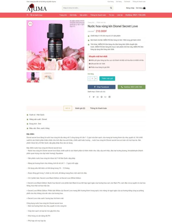 Thiết kế website mỹ phẩm Ajuma (HIBU18164) 6