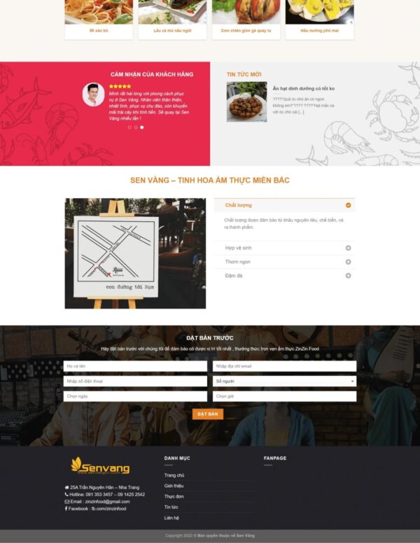 Alternative view of Thiết kế website nhà hàng ẩm thực Sen Vàng (HIBU18143)