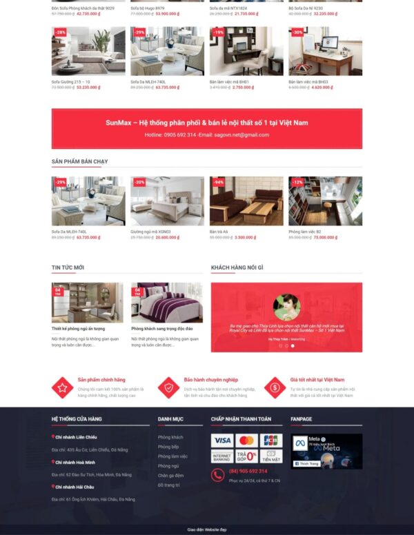 Alternative view of Thiết kế website hệ thống siêu thị nội thất SunMax (HIBU18231)